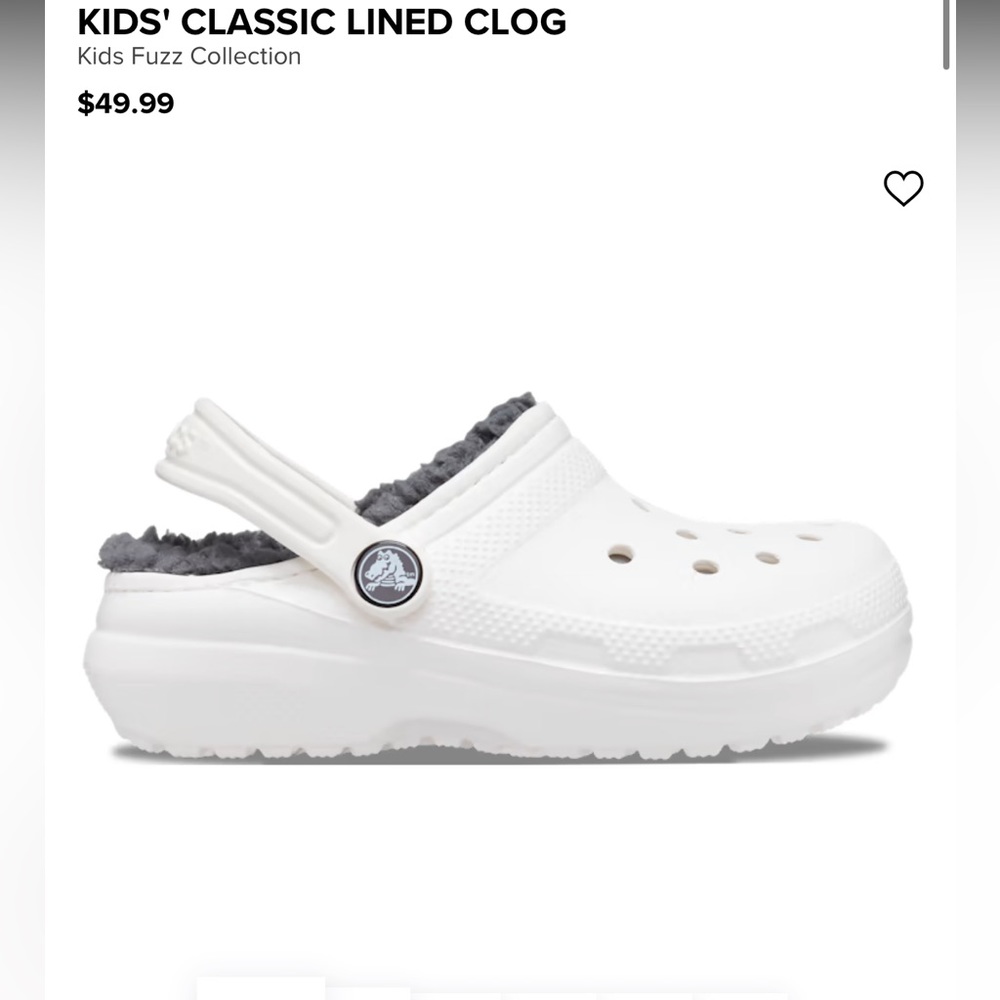 FUZZ LINED WHITE CROCS J3